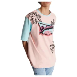 T-Shirts<Balmain Løs Miami trykt T-shirt Multifarvet