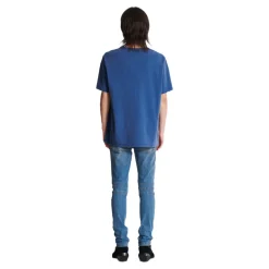 T-Shirts<Balmain Løs T-shirt med vintage broderi Blå