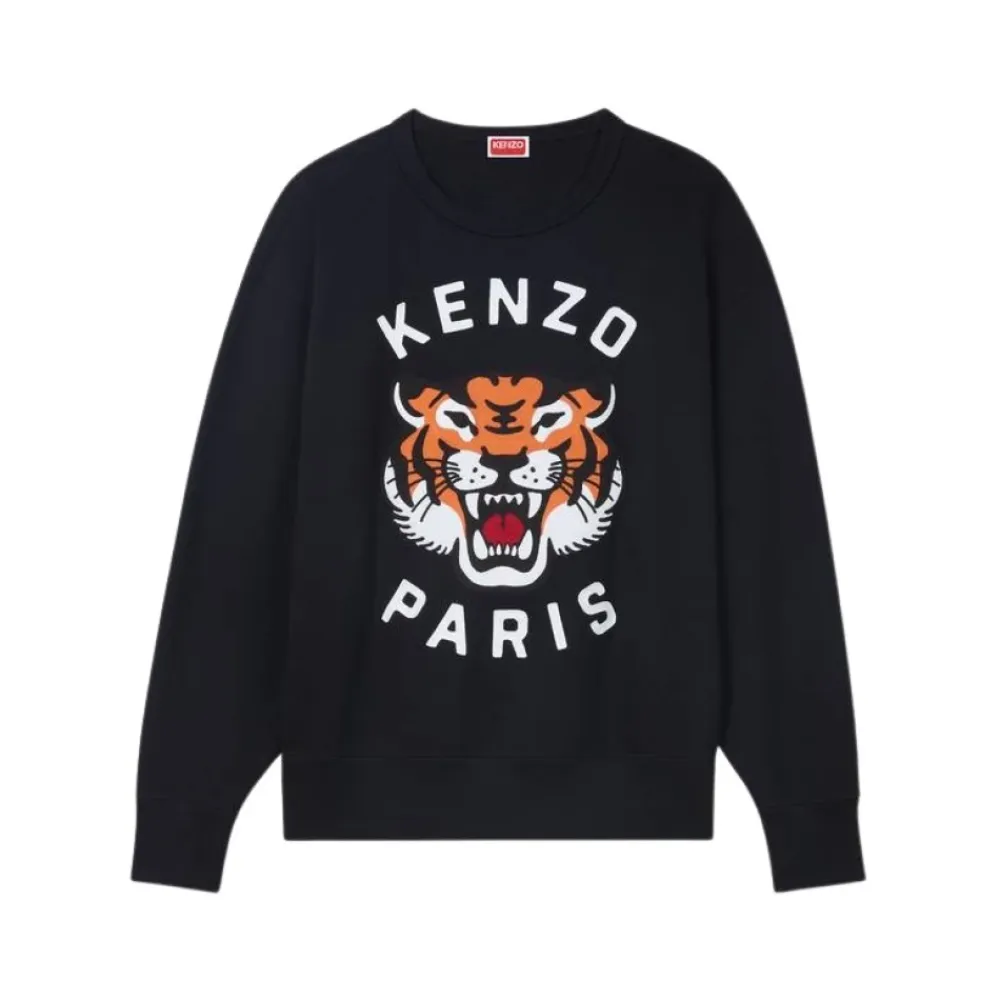 Sweatshirts<Kenzo Lucky Tiger Broderet Sweatshirt Sort