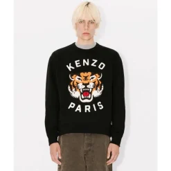 Sweatshirts<Kenzo Lucky Tiger Broderet Sweatshirt Sort