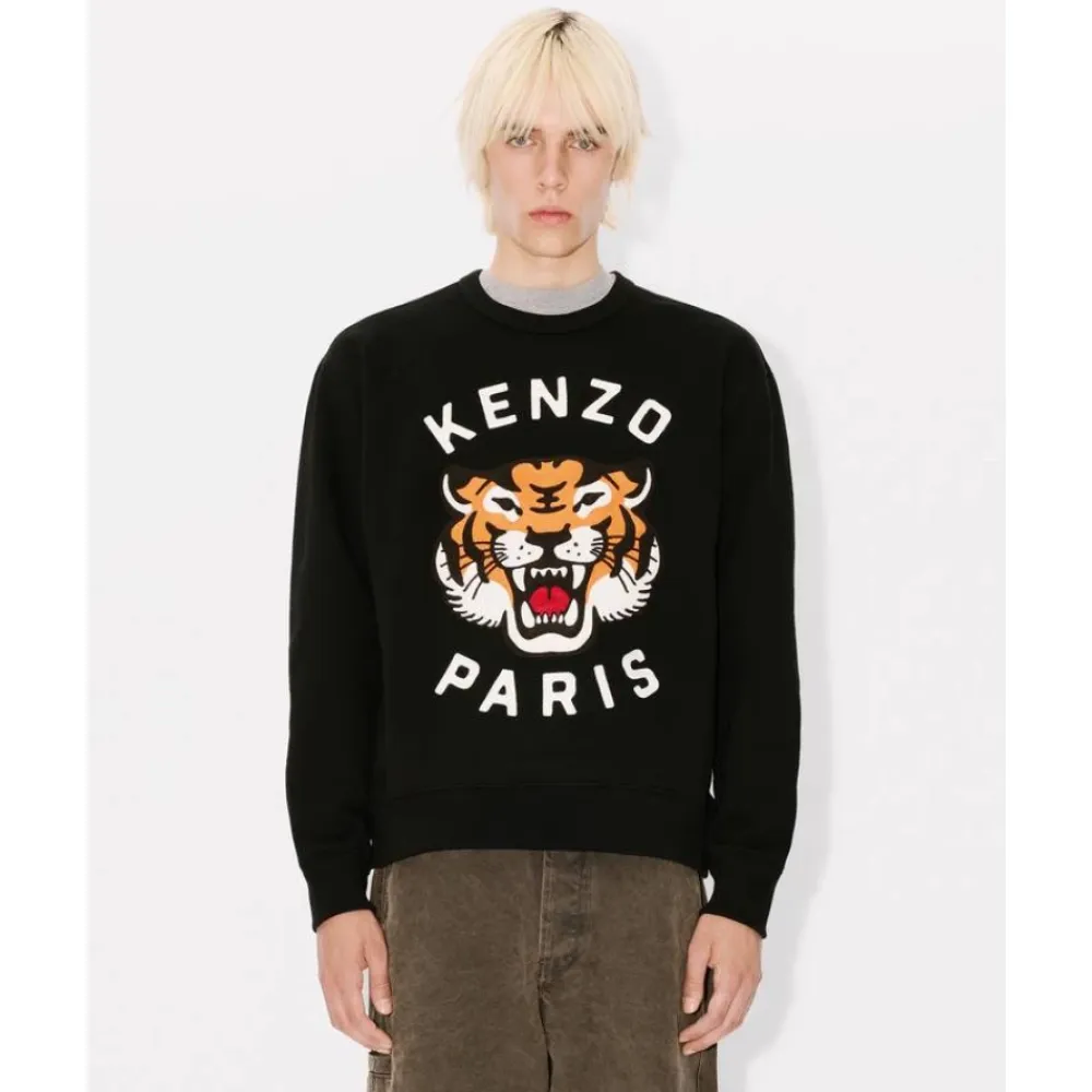 Sweatshirts<Kenzo Lucky Tiger Broderet Sweatshirt Sort