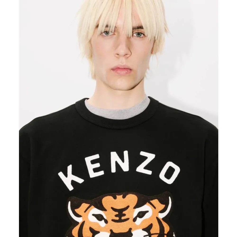 Sweatshirts<Kenzo Lucky Tiger Broderet Sweatshirt Sort
