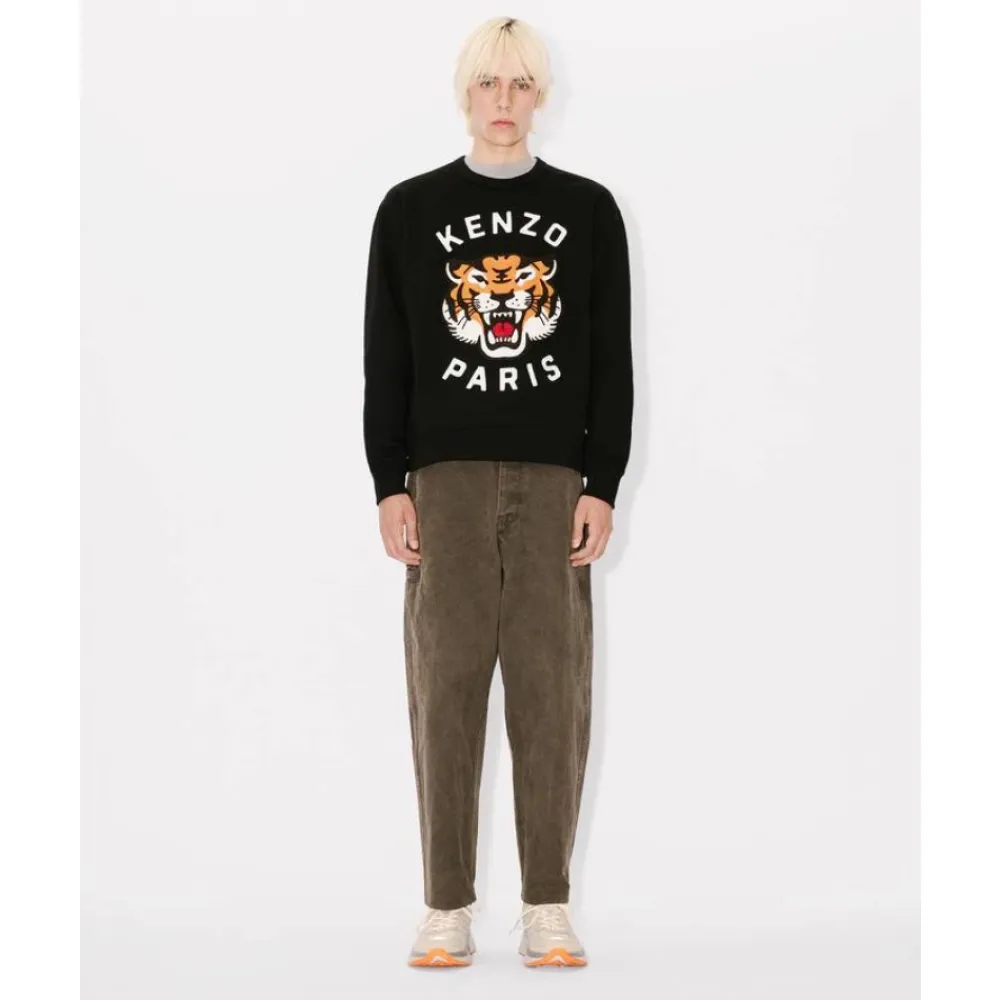 Sweatshirts<Kenzo Lucky Tiger Broderet Sweatshirt Sort
