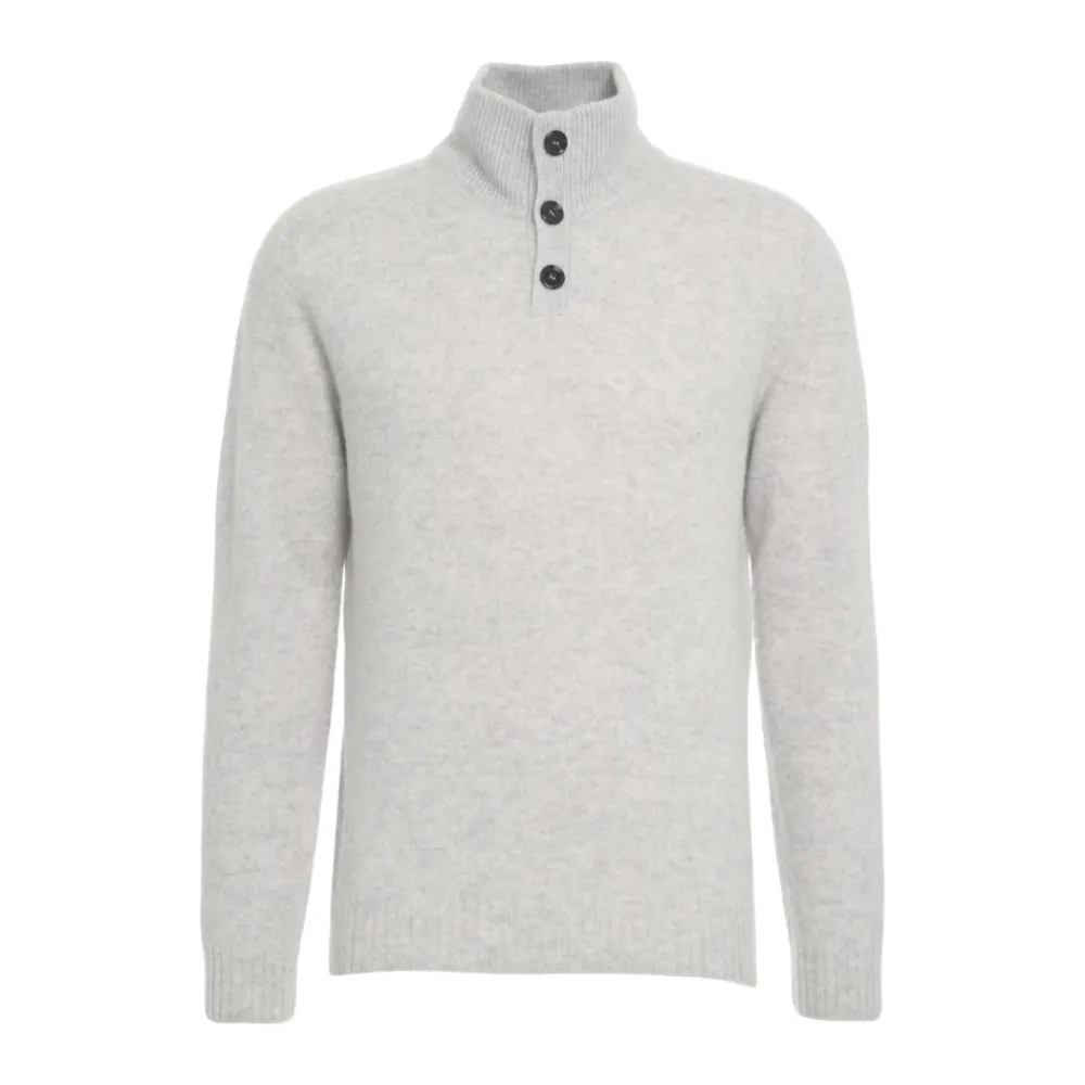 Strik^Dondup Luksuriøs Cashmere Sweater Høj Krave Grå