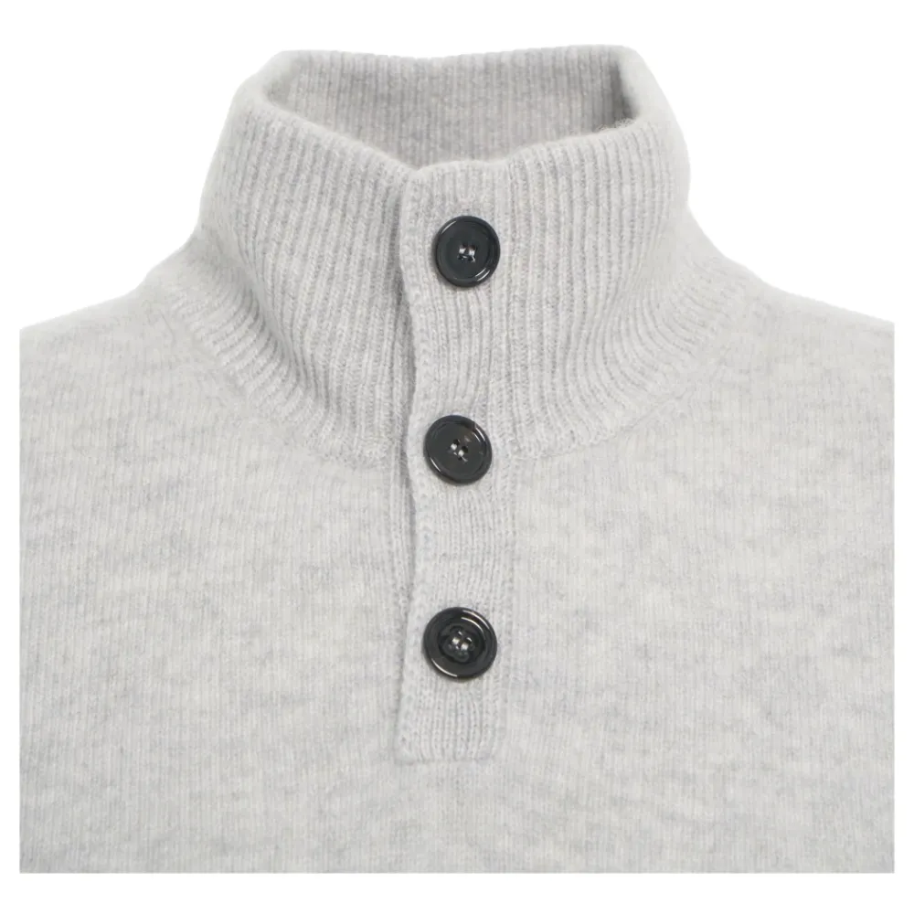 Strik^Dondup Luksuriøs Cashmere Sweater Høj Krave Grå