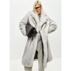 Frakker^Cesare Gaspari Luksuriøs Faux Fur Frakke Natalie - Grå