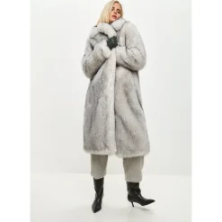 Frakker^Cesare Gaspari Luksuriøs Faux Fur Frakke Natalie - Grå