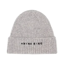 Huer & Kasketter^Anine Bing Luksuriøs uld-beanie med alpaka Grå