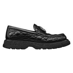 Loafers<Dior Luksuriøse læderloafers med charme spænde Sort