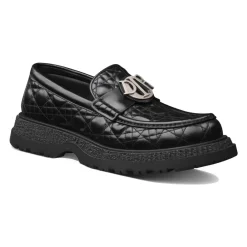Loafers<Dior Luksuriøse læderloafers med charme spænde Sort