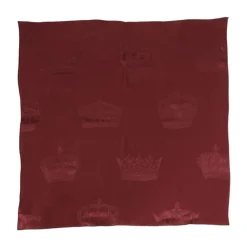 Halstørklæder Og Tørklæder<Dolce & Gabbana Luksuriøst Maroon Silk Crown Foulard Tørklæde Brun