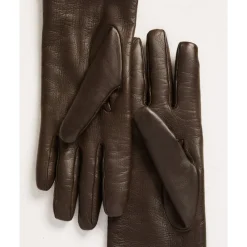 Handsker^Kiton Luksus Læder Cashmere Handsker Brun