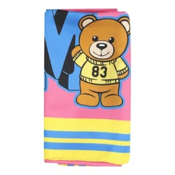 Halstørklæde<Moschino Luksus Silkeskærf med Teddy Bear Print Pink