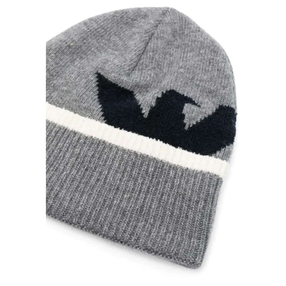 Huer & Kasketter<Armani Luksus Strikket Beanie Hue Grå