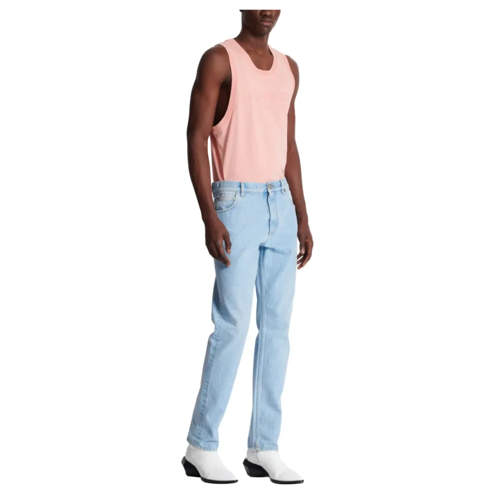 Jeans<Balmain Lys regular-fit denim jeans Blå