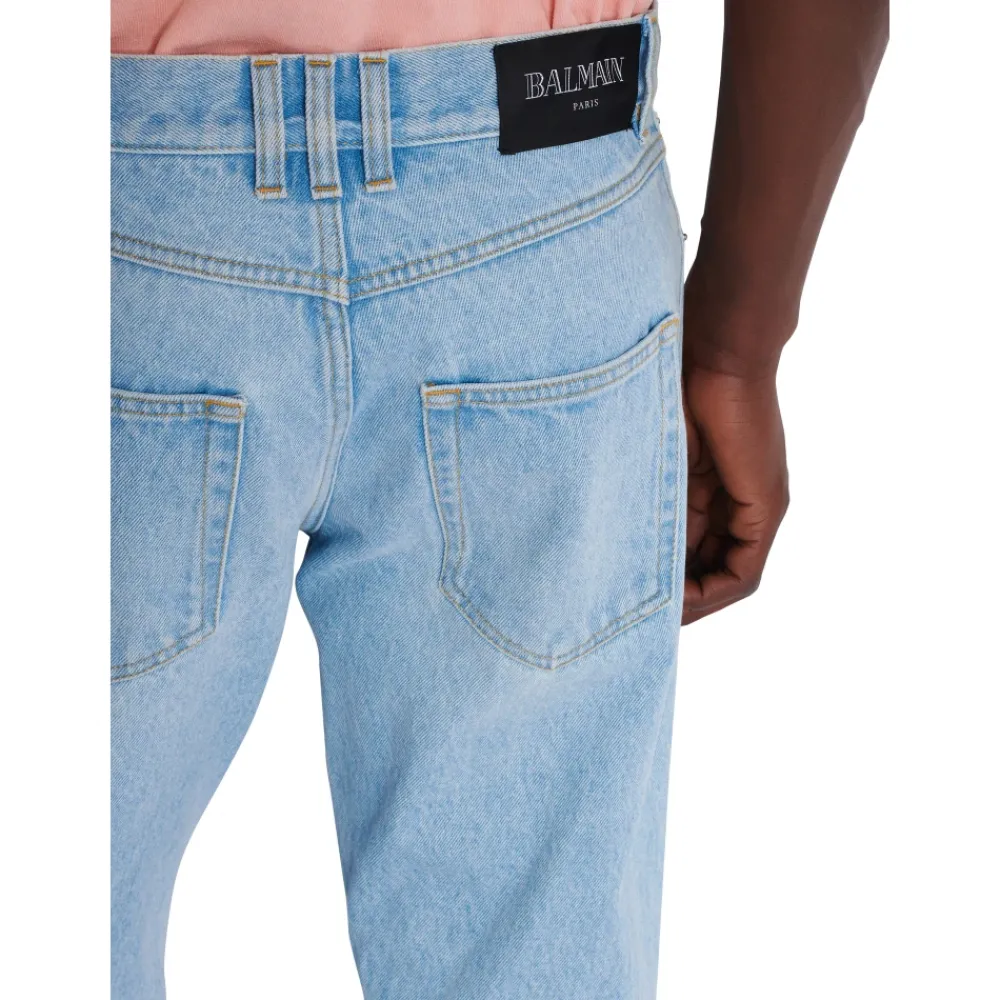 Jeans<Balmain Lys regular-fit denim jeans Blå