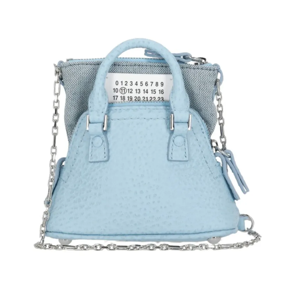 Bæltetasker^Maison Margiela Lyse Crossbody Taske i Pebbled Læder Blå
