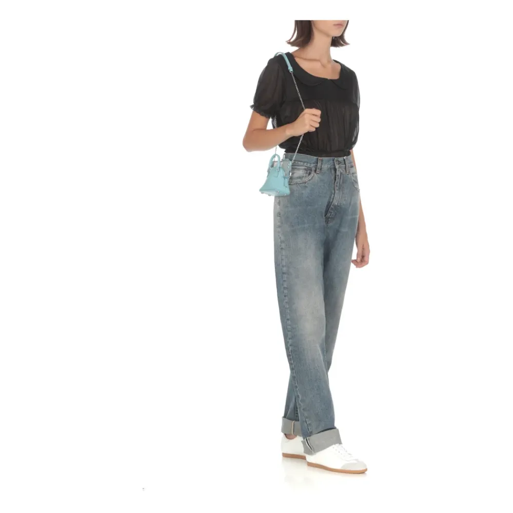 Bæltetasker^Maison Margiela Lyse Crossbody Taske i Pebbled Læder Blå