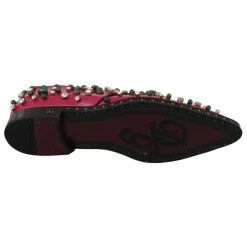 Snøresko<Dolce & Gabbana Lyserøde Krystal Læderkjole Brogue Sko Pink