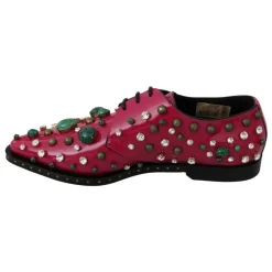 Snøresko<Dolce & Gabbana Lyserøde Krystal Læderkjole Brogue Sko Pink