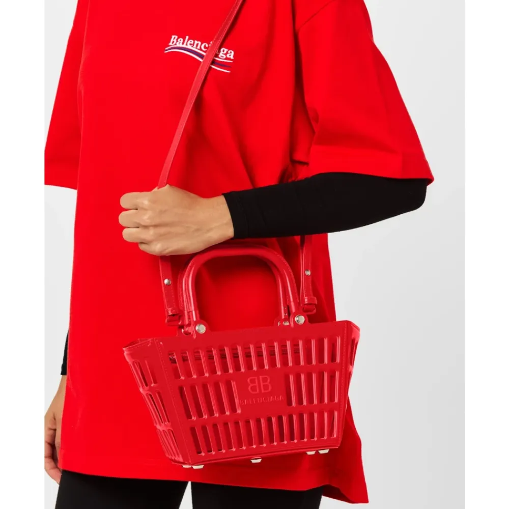 Bæltetasker<Balenciaga Mag Small Basket Bag Rød