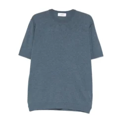 Strik<Lardini Maglia girocollo in maglia manica corta Blå