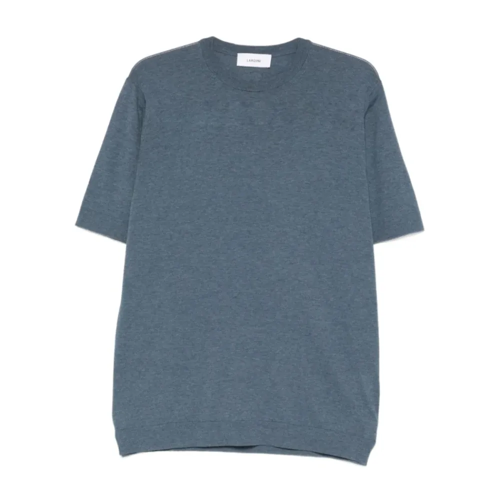 Strik<Lardini Maglia girocollo in maglia manica corta Blå