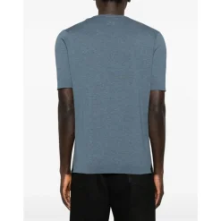 Strik<Lardini Maglia girocollo in maglia manica corta Blå