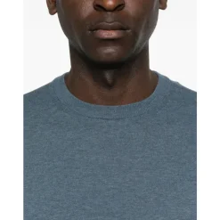 Strik<Lardini Maglia girocollo in maglia manica corta Blå