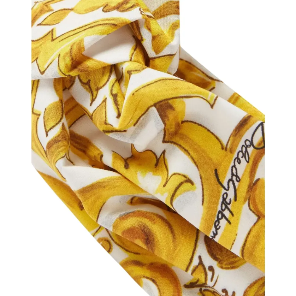Hår Tilbehør<Dolce & Gabbana Majolica-print Poplin Hårbøjle Multifarvet