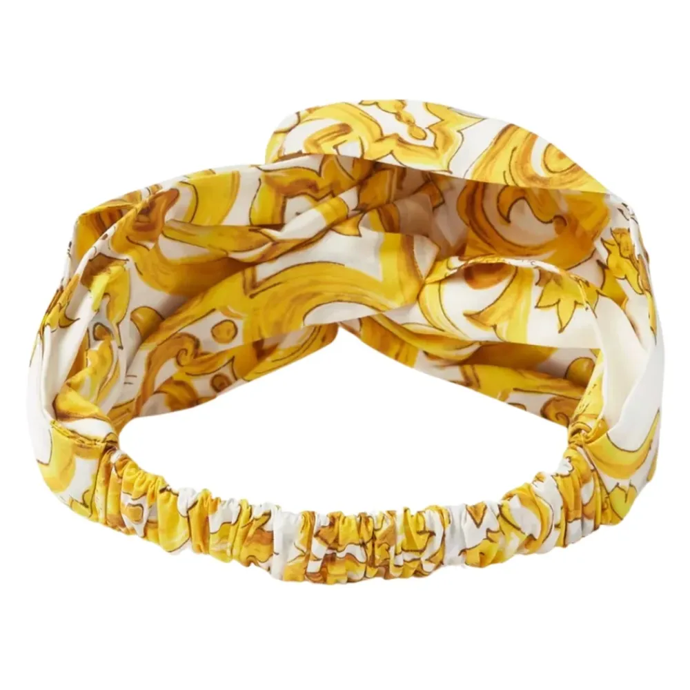 Hår Tilbehør<Dolce & Gabbana Majolica-print Poplin Hårbøjle Multifarvet