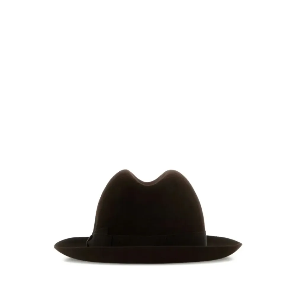 Huer, Kasketter & Hatte^Borsalino Marengo Medium Brim Brun