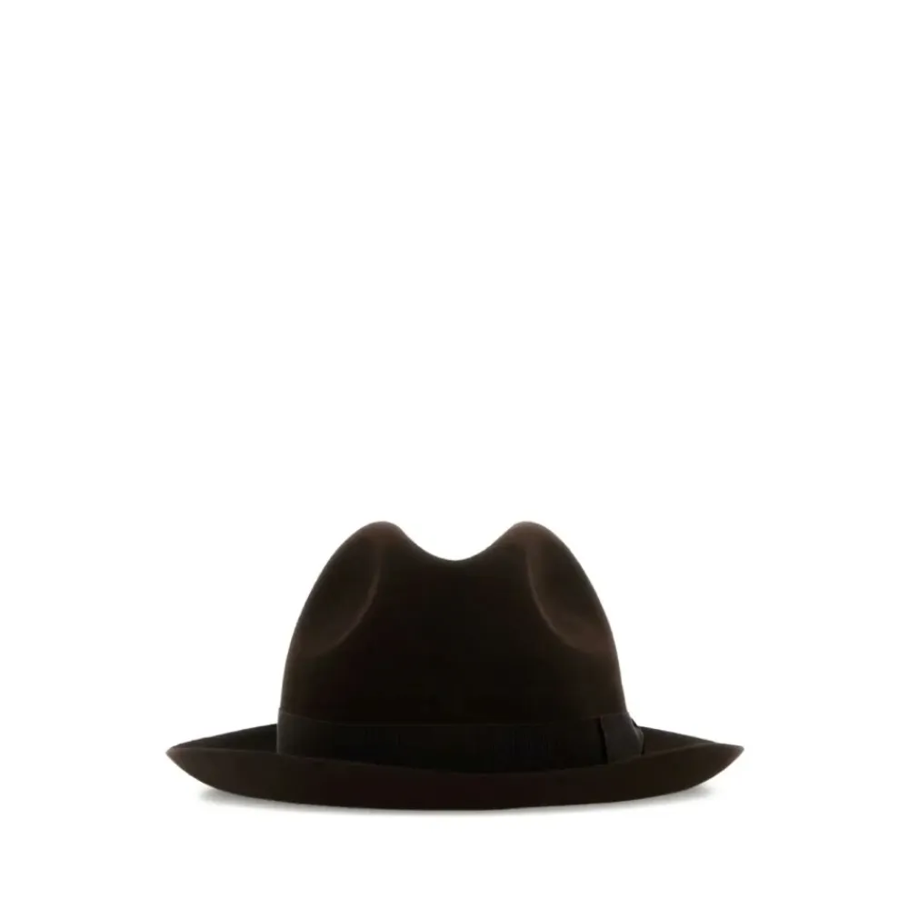 Huer, Kasketter & Hatte^Borsalino Marengo Medium Brim Brun