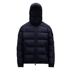 Jakker^Moncler Marine Montgenevre Flannel Hættetrøje Blå