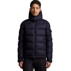 Jakker^Moncler Marine Montgenevre Flannel Hættetrøje Blå