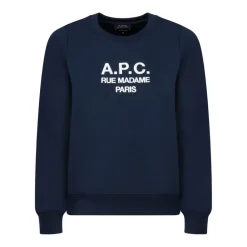 Sweatshirts|Striktrøjer & Sweatere^A.P.C. Marine Sweatshirt med Logo Broderi Blå