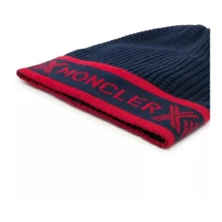 Huer & Kasketter^Moncler Marine Uld Beanie Hat Blå