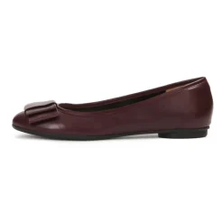 Ballerina Sko<Kazar Maroon ballerinaer med en sløjfe Brun