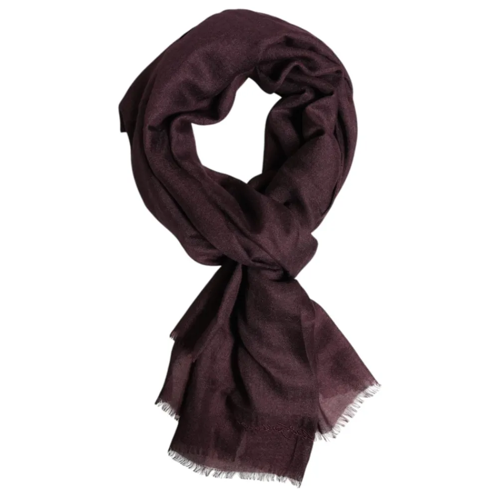 Halstørklæder Og Tørklæder^Dolce & Gabbana Maroon Cashmere Neck Warmer Wrap Scarf Brun