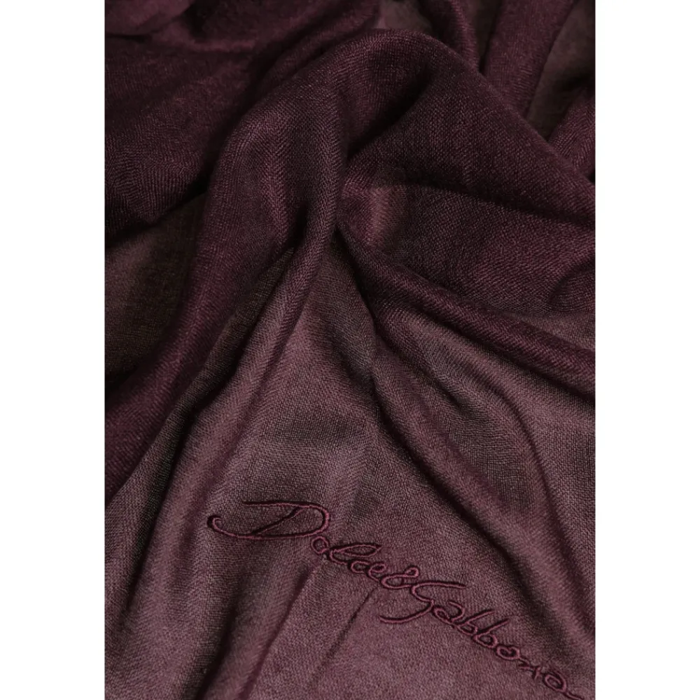 Halstørklæder Og Tørklæder^Dolce & Gabbana Maroon Cashmere Neck Warmer Wrap Scarf Brun