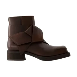 Støvler^Acne Studios Marron Læder Støvler med Firkantet Snude Brun