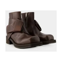 Støvler^Acne Studios Marron Læder Støvler med Firkantet Snude Brun