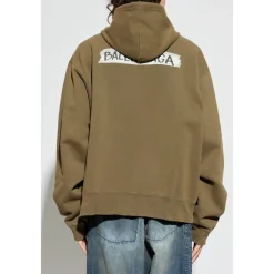 Trøjer^Balenciaga Masking Tape Oversized Zip-Up Hoodie Grøn