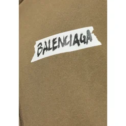 Trøjer^Balenciaga Masking Tape Oversized Zip-Up Hoodie Grøn
