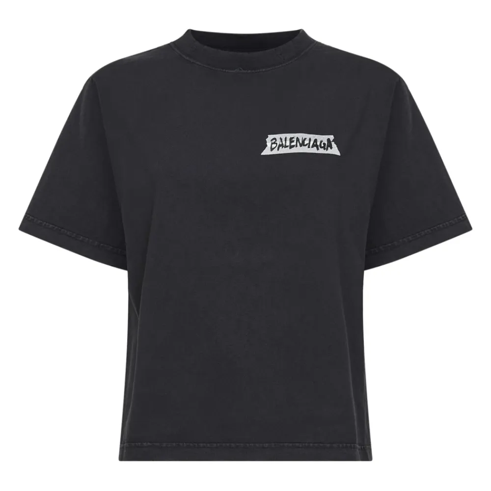 T-Shirts^Balenciaga Masking Tape T-shirt Medium Fit Sort