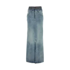 Nederdele^Maison Margiela Maxi Denim Nederdel med Slids Blå