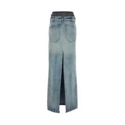 Nederdele^Maison Margiela Maxi Denim Nederdel med Slids Blå