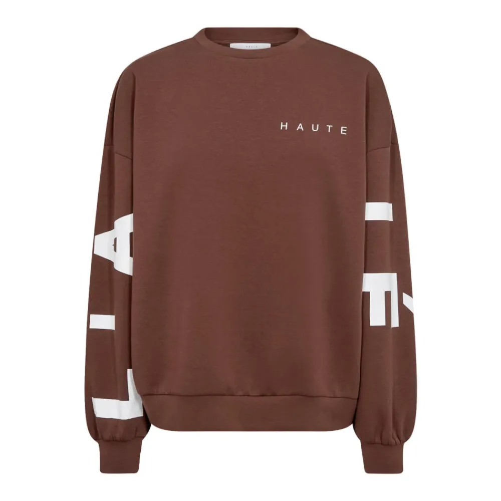 Sweatshirts|Striktrøjer & Sweatere<Haute L'Amitié Maxi Split Logo Sweat Brun