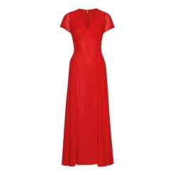 Kjoler^ROTATE Birger Christensen Maxi V-Neck Kjole Rød