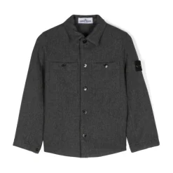 Jakker<Stone Island Melange Mørke Overshirt Grå